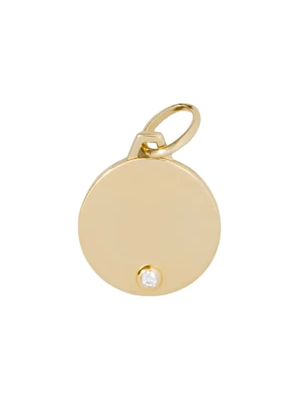 Jennifer Fisher Small Circle with Diamond in 18K Yellow Gold