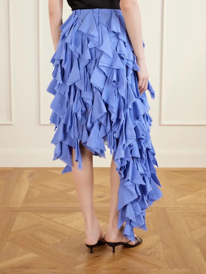 Diotima Handkerchief Asymmetric Ruffled Cotton Midi Skirt | Thumbnail 4 Diotima Handkerchief Asymmetric Ruffled Cotton Midi Skirt | Thumbnail 4