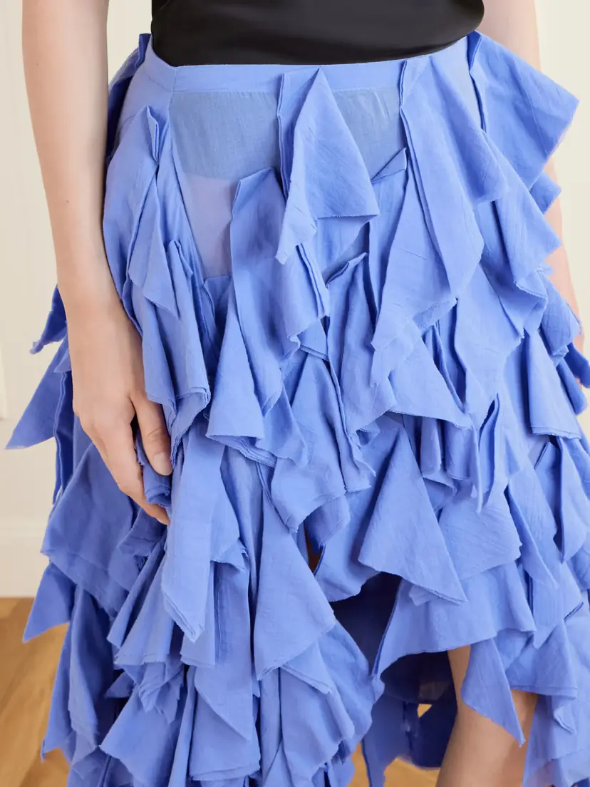 Diotima Handkerchief Asymmetric Ruffled Cotton Midi Skirt | Thumbnail 5 Diotima Handkerchief Asymmetric Ruffled Cotton Midi Skirt | Thumbnail 5
