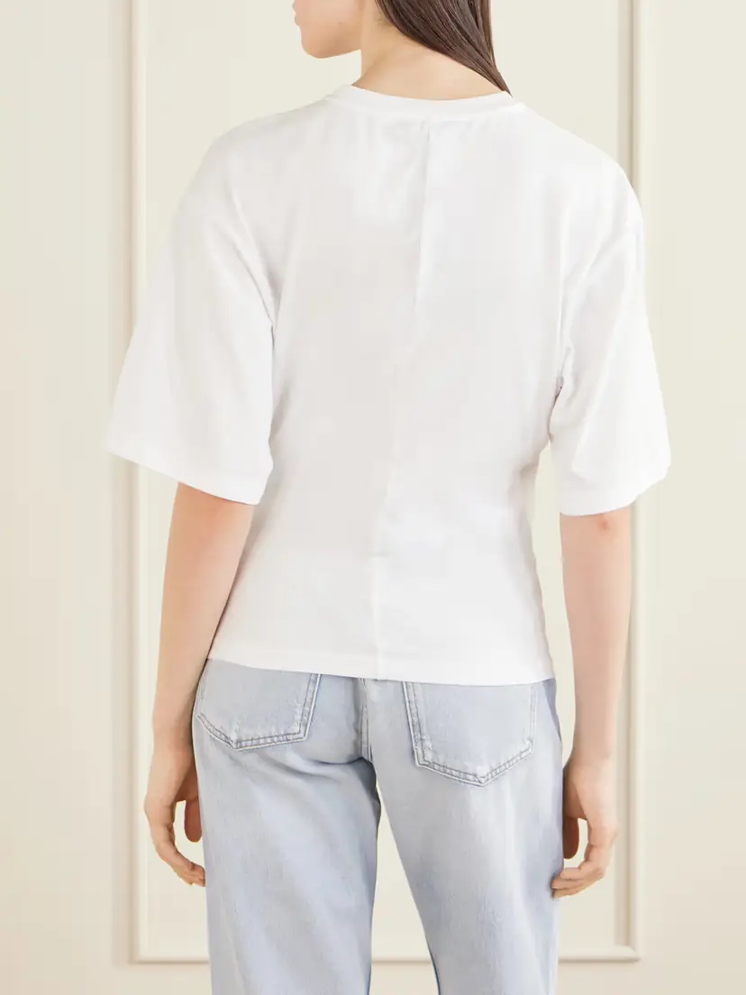 AGOLDE Storey Gathered Cotton-jersey T-shirt | Thumbnail 3