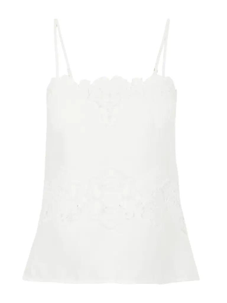 Miguelina Olympia Embroidered Linen And Cotton-blend Camisole | Image 1 Miguelina Olympia Embroidered Linen And Cotton-blend Camisole | Image 1
