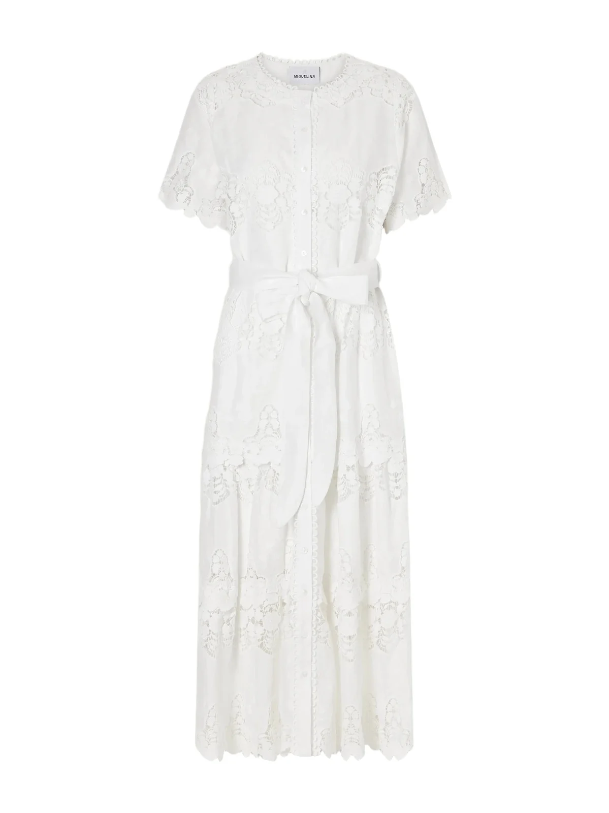 Romilly Belted Embroidered Cotton And Linen-blend Midi Dress Romilly Belted Embroidered Cotton And Linen-blend Midi Dress