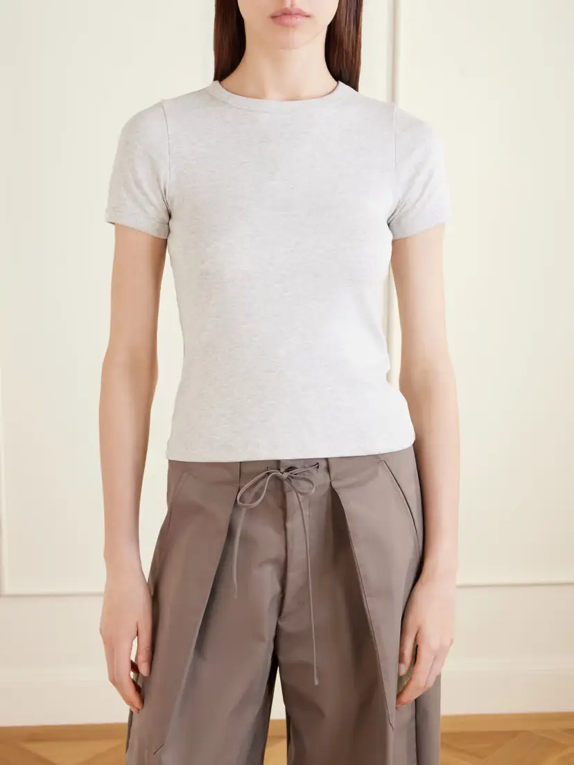 FLORE FLORE Car Ribbed Organic Cotton-jersey T-shirt | Thumbnail 3 FLORE FLORE Car Ribbed Organic Cotton-jersey T-shirt | Thumbnail 3