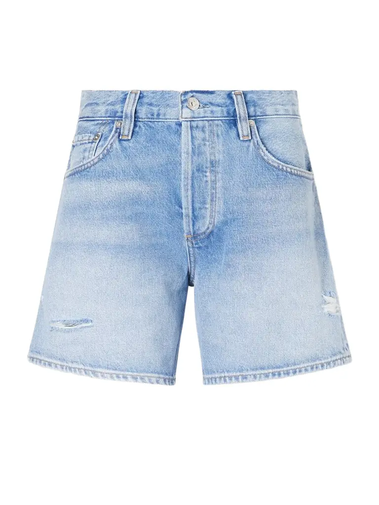 Citizens of Humanity Billie Distressed Organic Denim Shorts | Image 1 Citizens of Humanity Billie Distressed Organic Denim Shorts | Image 1