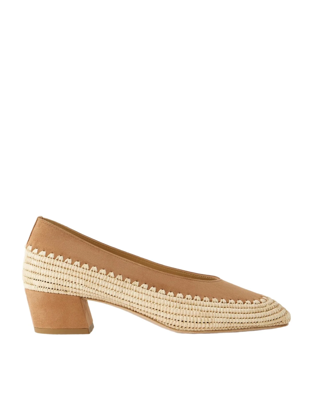 Strength 40 Suede-trimmed Raffia Pumps
