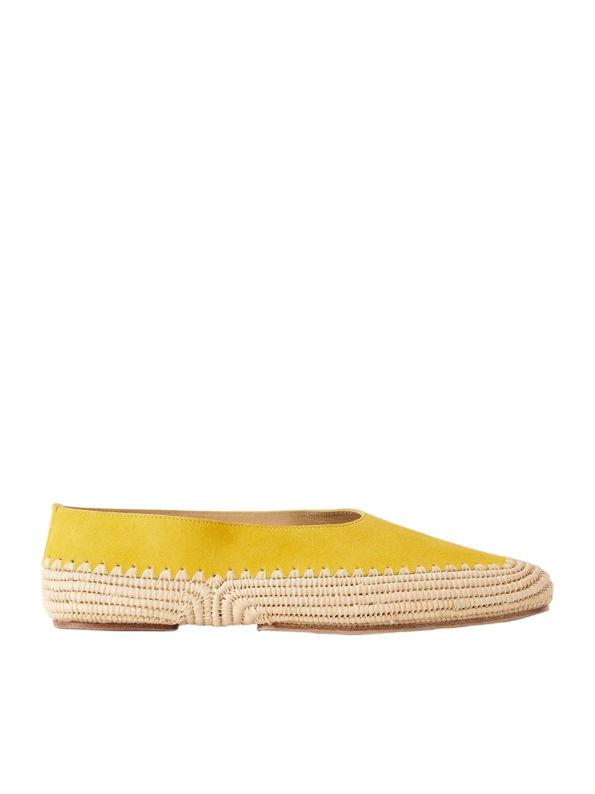 Strength Suede And Raffia Ballet Flats