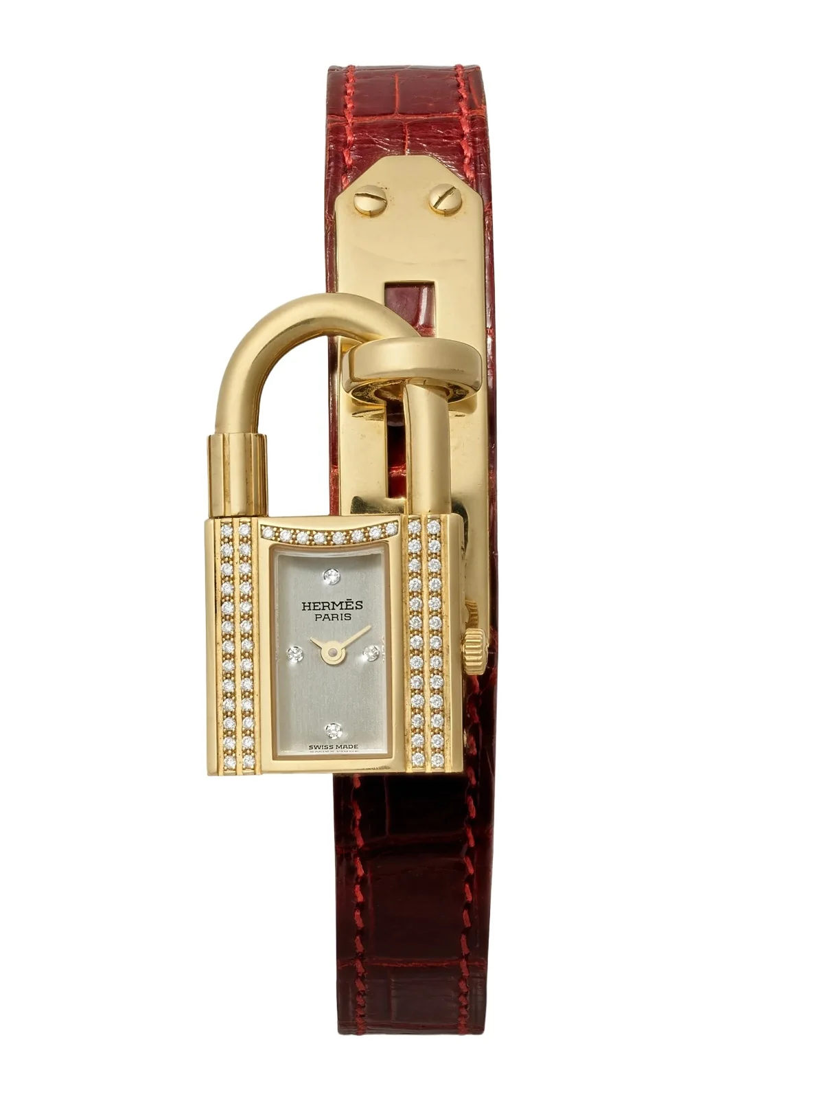 Stephanie Windsor + Hermès Vintage 1995 Kelly 18-karat Gold Diamond Watch (7'' Wrist)
