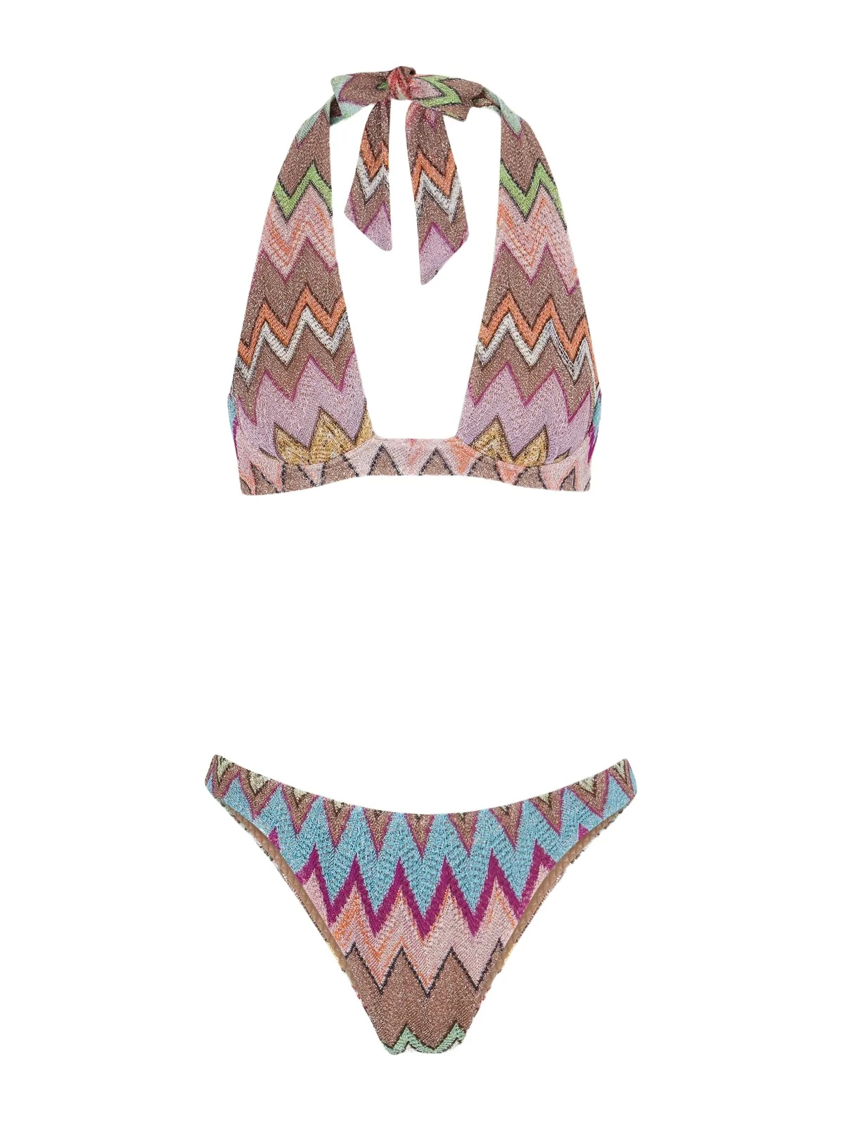 Mare Striped Metallic Crochet-knit Bikini Mare Striped Metallic Crochet-knit Bikini