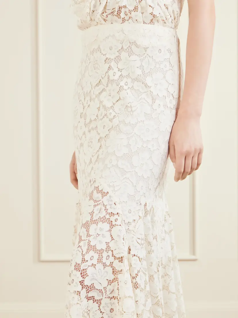 Rixo Jade Pleated Lace Midi Skirt | Thumbnail 5