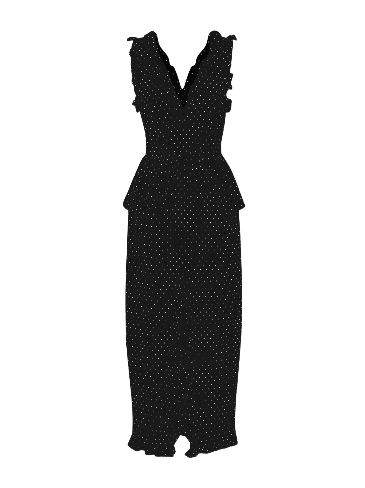 Bow-embellished Polka-dot Silk Midi Dress Bow-embellished Polka-dot Silk Midi Dress