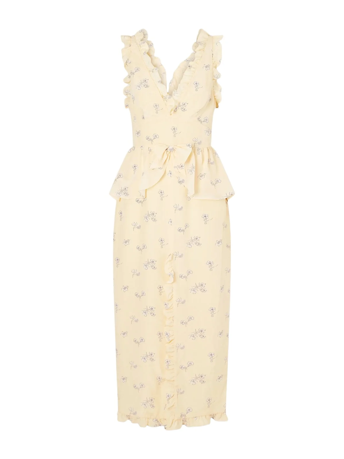 Bow-embellished Floral-print Silk Midi Dress Bow-embellished Floral-print Silk Midi Dress