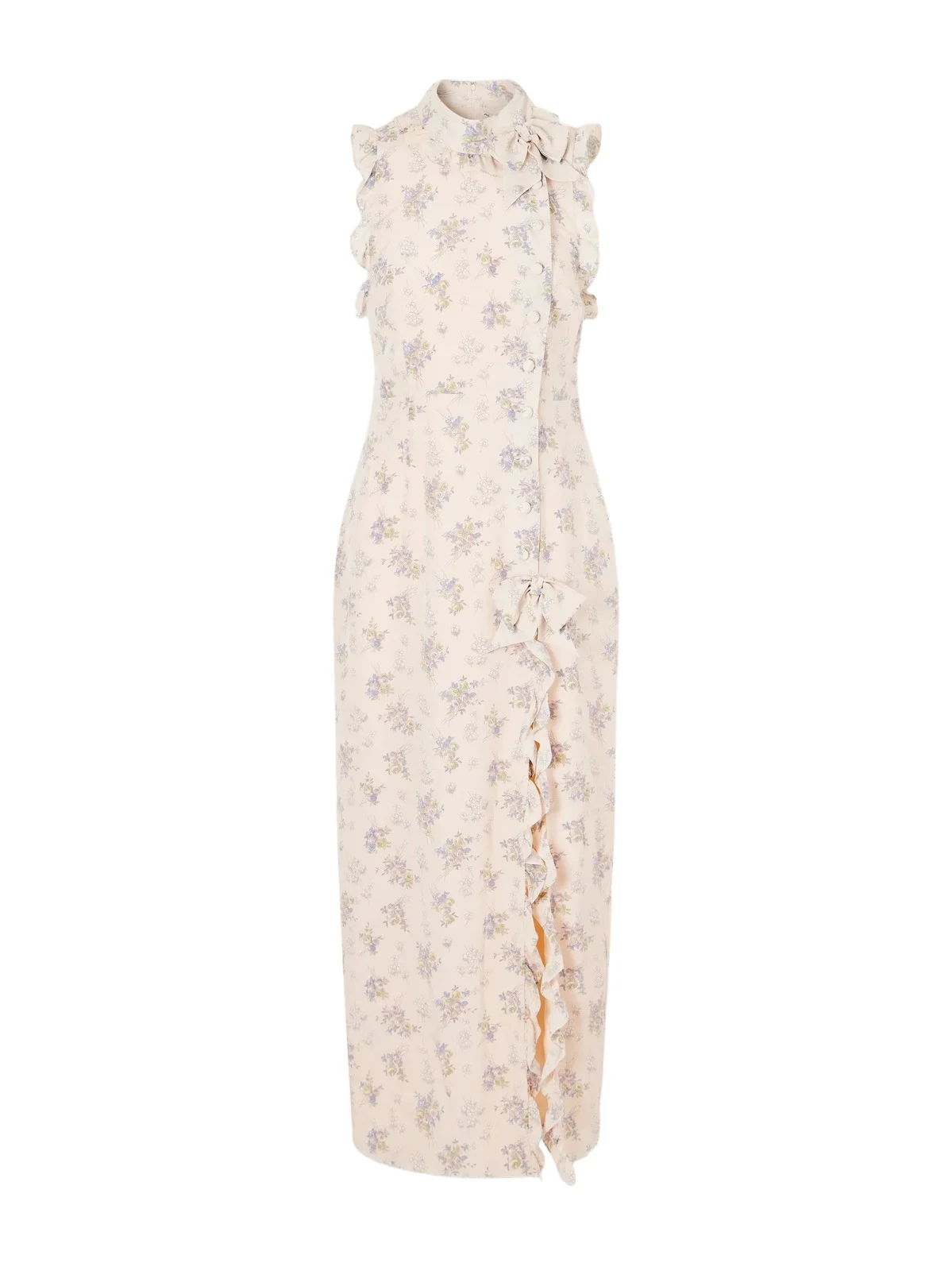 Ruffled Floral-print Silk Midi Dress Ruffled Floral-print Silk Midi Dress