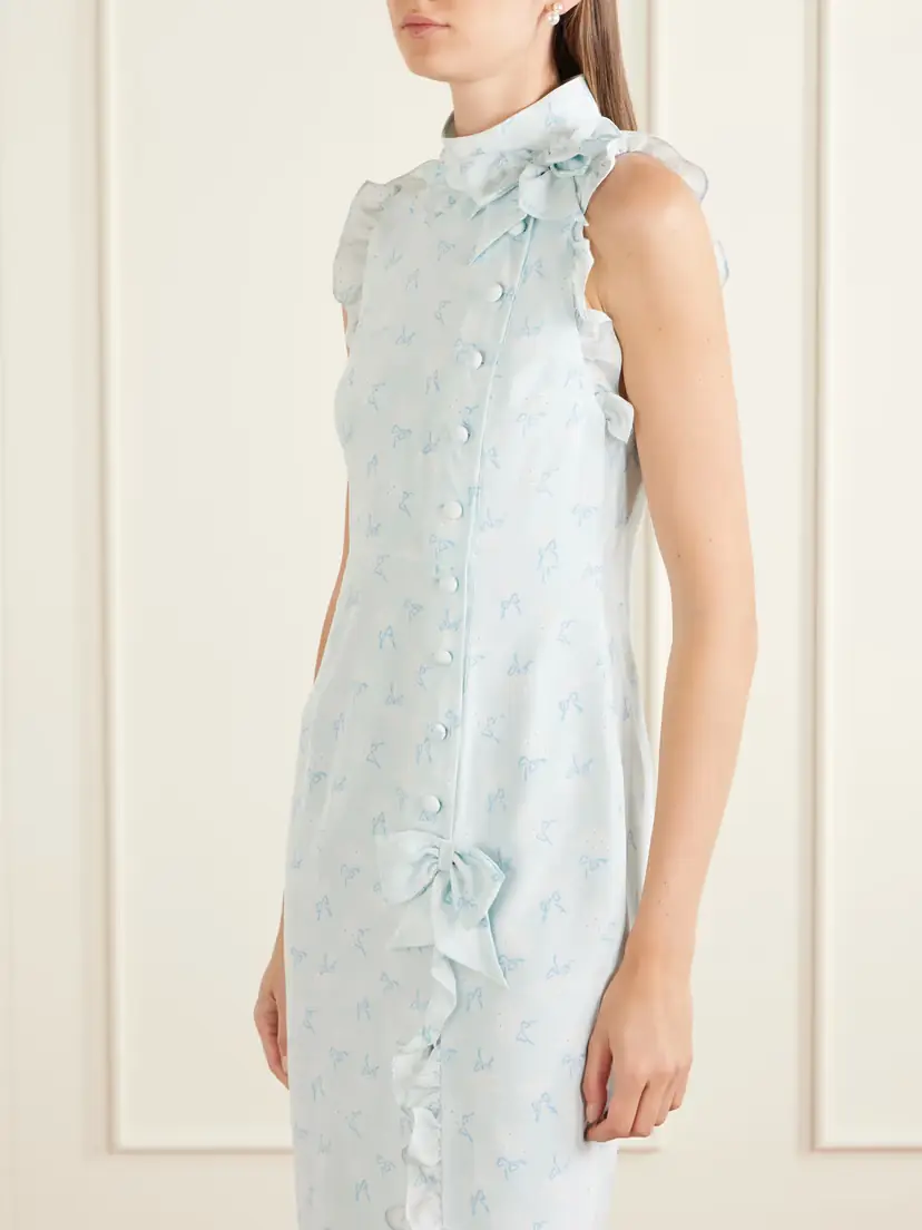 Alessandra Rich Printed Silk Midi Dress | Thumbnail 4 Alessandra Rich Printed Silk Midi Dress | Thumbnail 4
