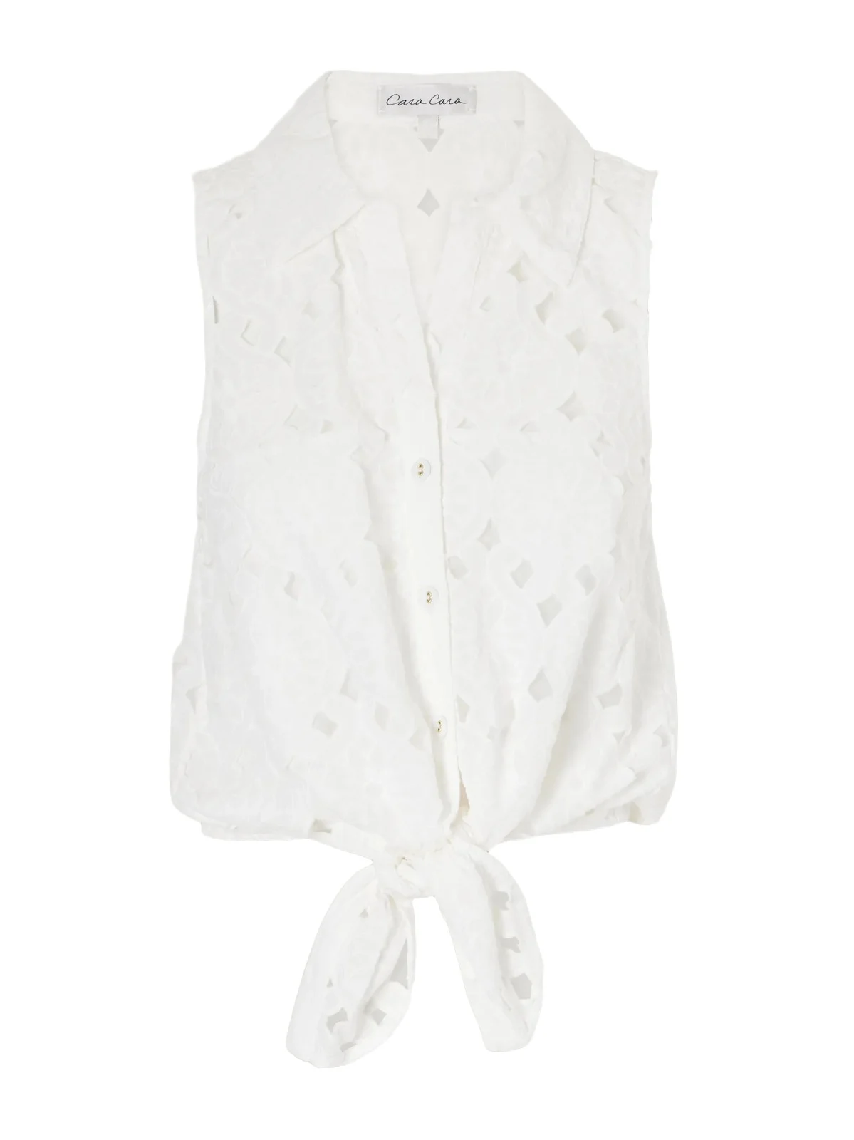 Highland Knotted Embroidered Cotton Blouse