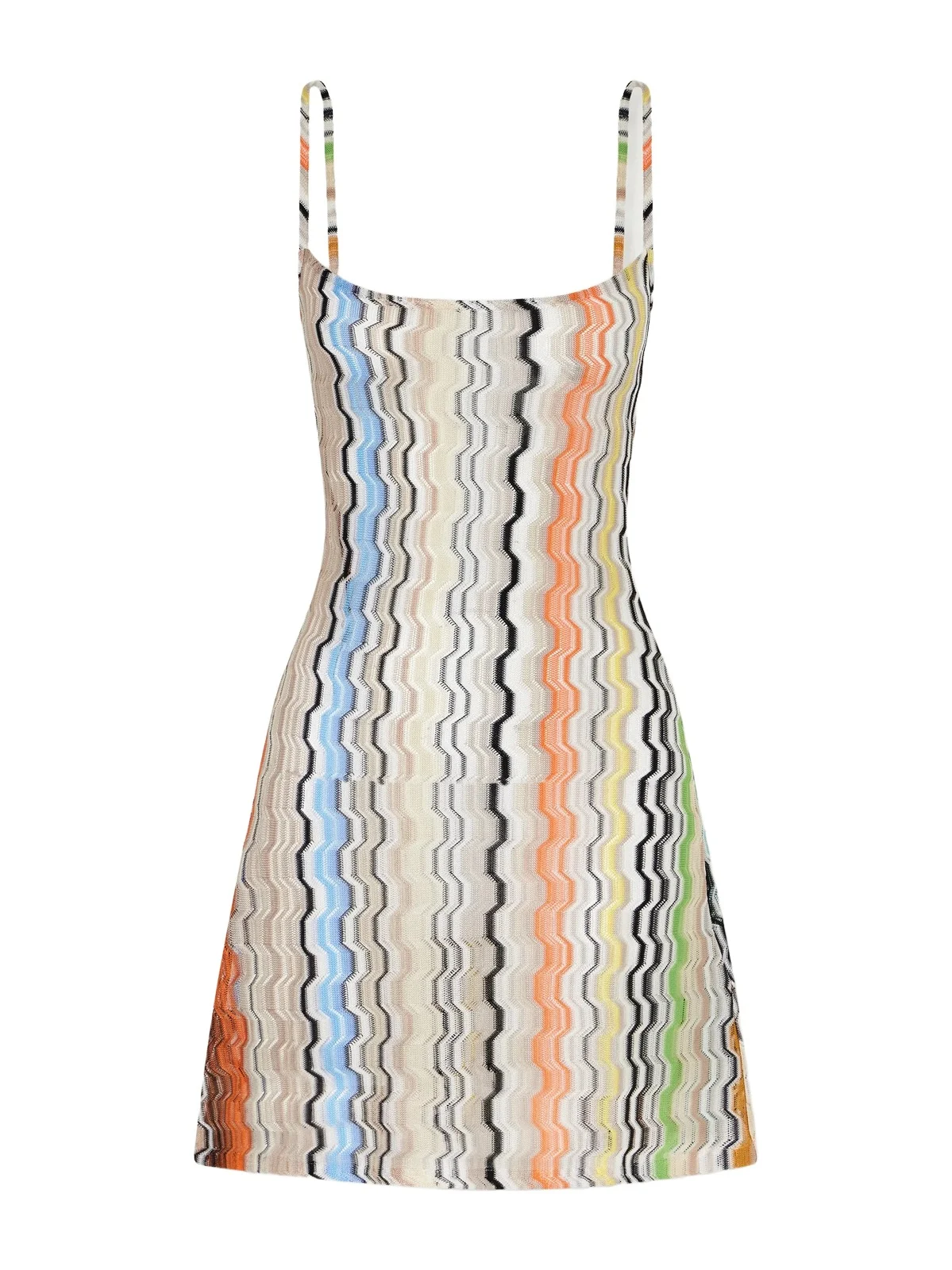 Striped Metallic Crochet-knit Mini Dress Striped Metallic Crochet-knit Mini Dress