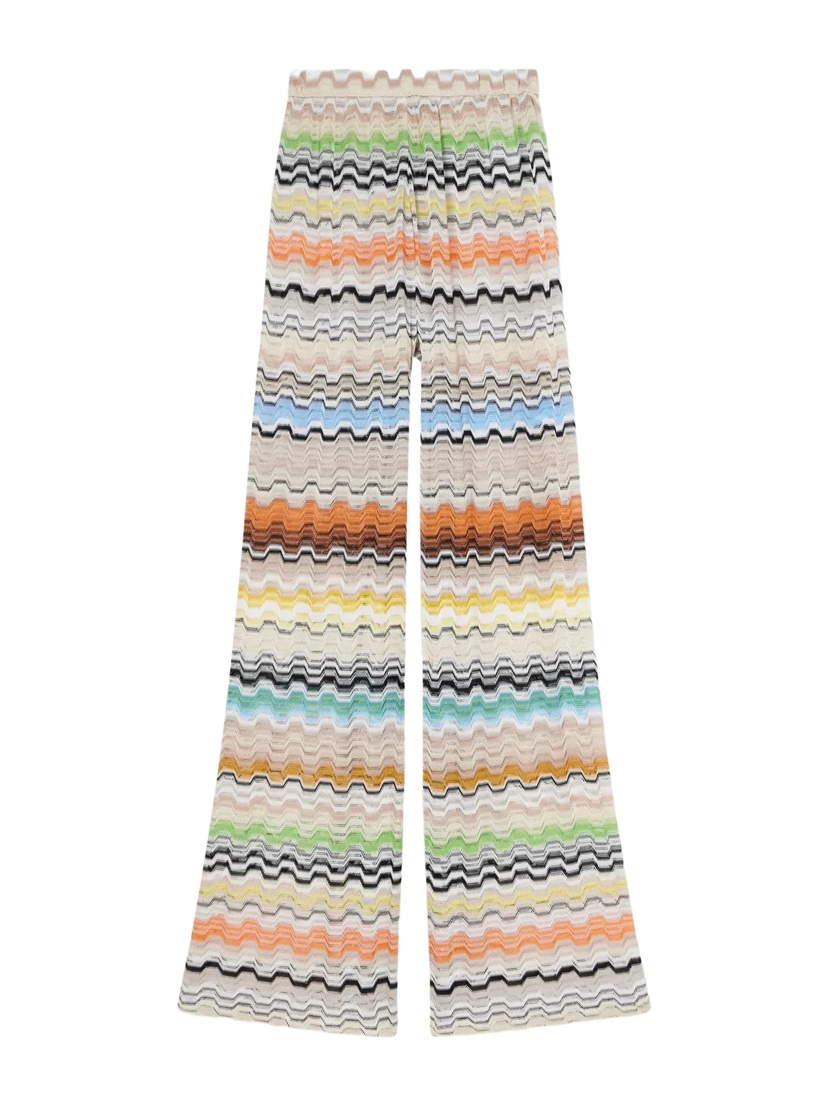 Striped Crochet-knit Wide-leg Pants