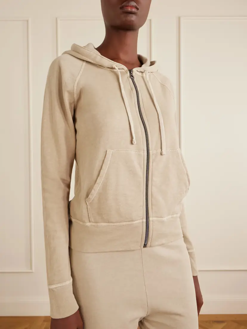 James Perse French Cotton-terry Hoodie | Thumbnail 3 James Perse French Cotton-terry Hoodie | Thumbnail 3