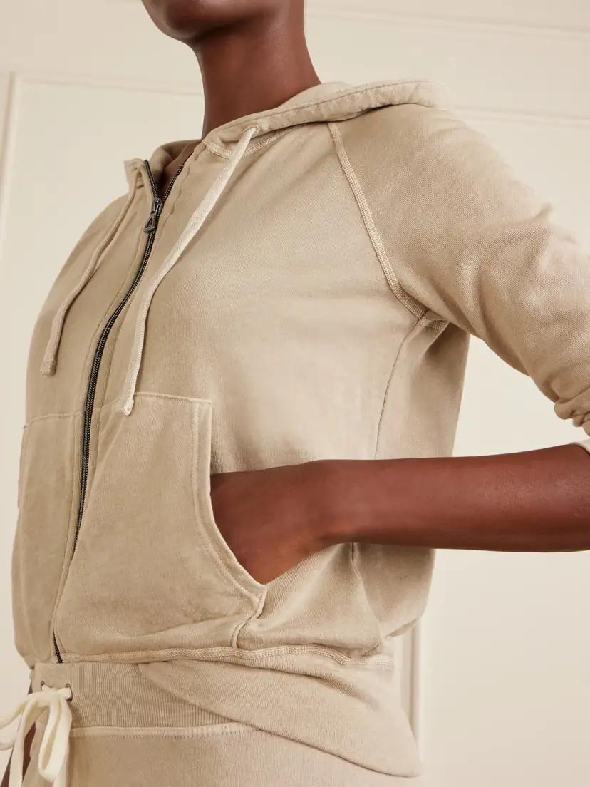James Perse French Cotton-terry Hoodie | Thumbnail 5 James Perse French Cotton-terry Hoodie | Thumbnail 5