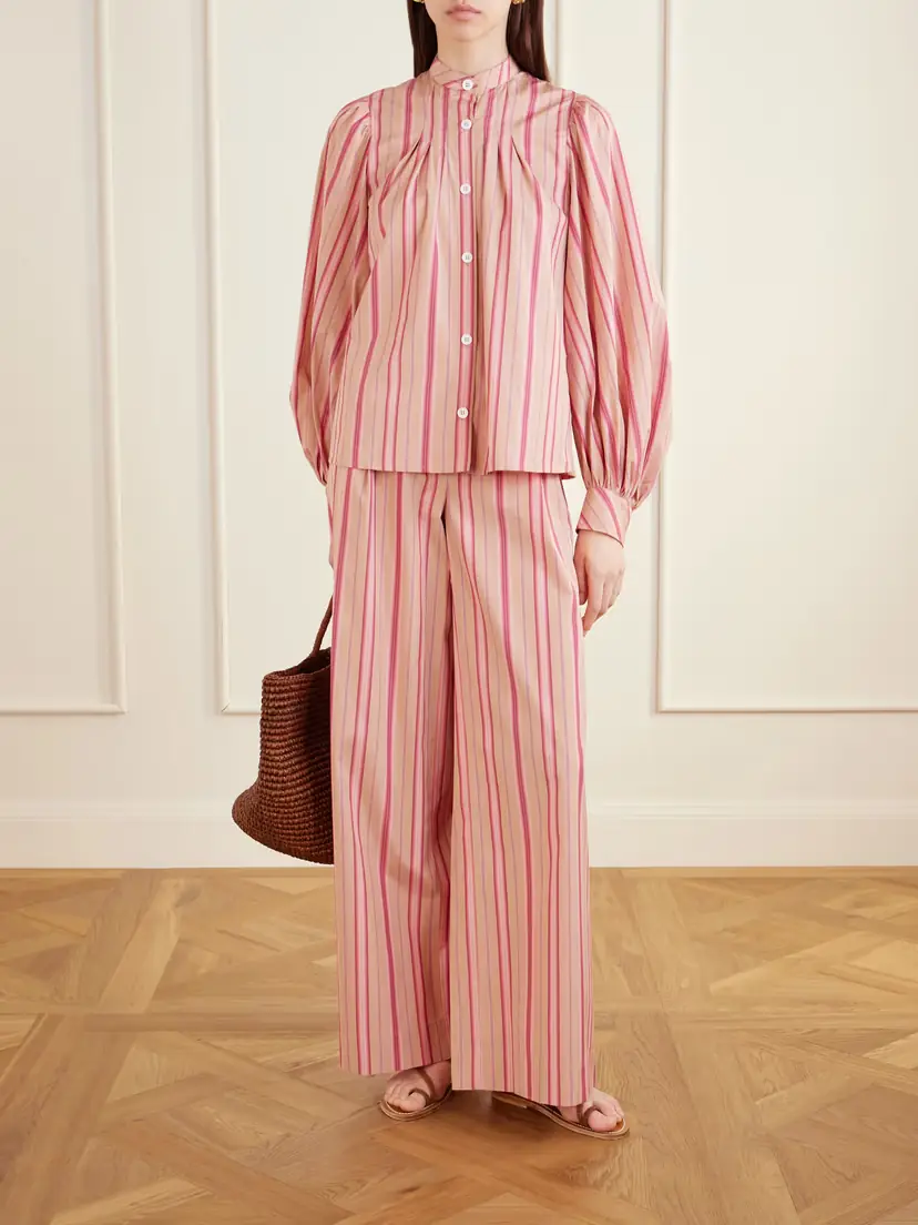 Thierry Colson Loulou Pleated Striped Cotton-poplin Wide-leg Pants | Thumbnail 2 Thierry Colson Loulou Pleated Striped Cotton-poplin Wide-leg Pants | Thumbnail 2