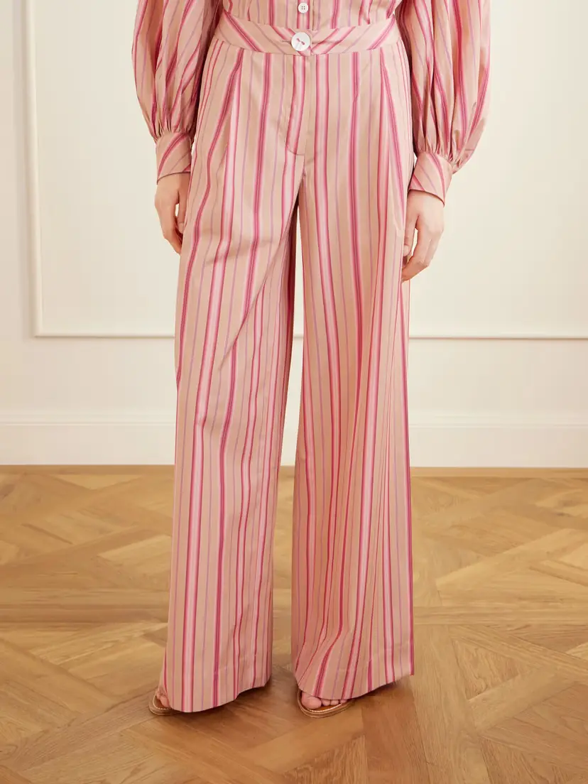 Thierry Colson Loulou Pleated Striped Cotton-poplin Wide-leg Pants | Thumbnail 3 Thierry Colson Loulou Pleated Striped Cotton-poplin Wide-leg Pants | Thumbnail 3