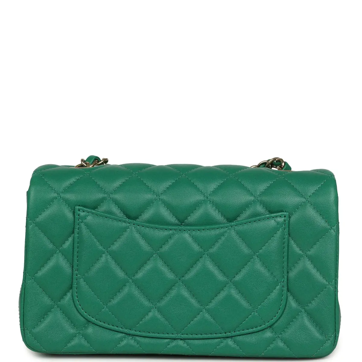 Chanel Chanel Mini Classic Rectangular Flap Bag Green Lambskin Light Gold Hardware | Thumbnail 4 Chanel Chanel Mini Classic Rectangular Flap Bag Green Lambskin Light Gold Hardware | Thumbnail 4