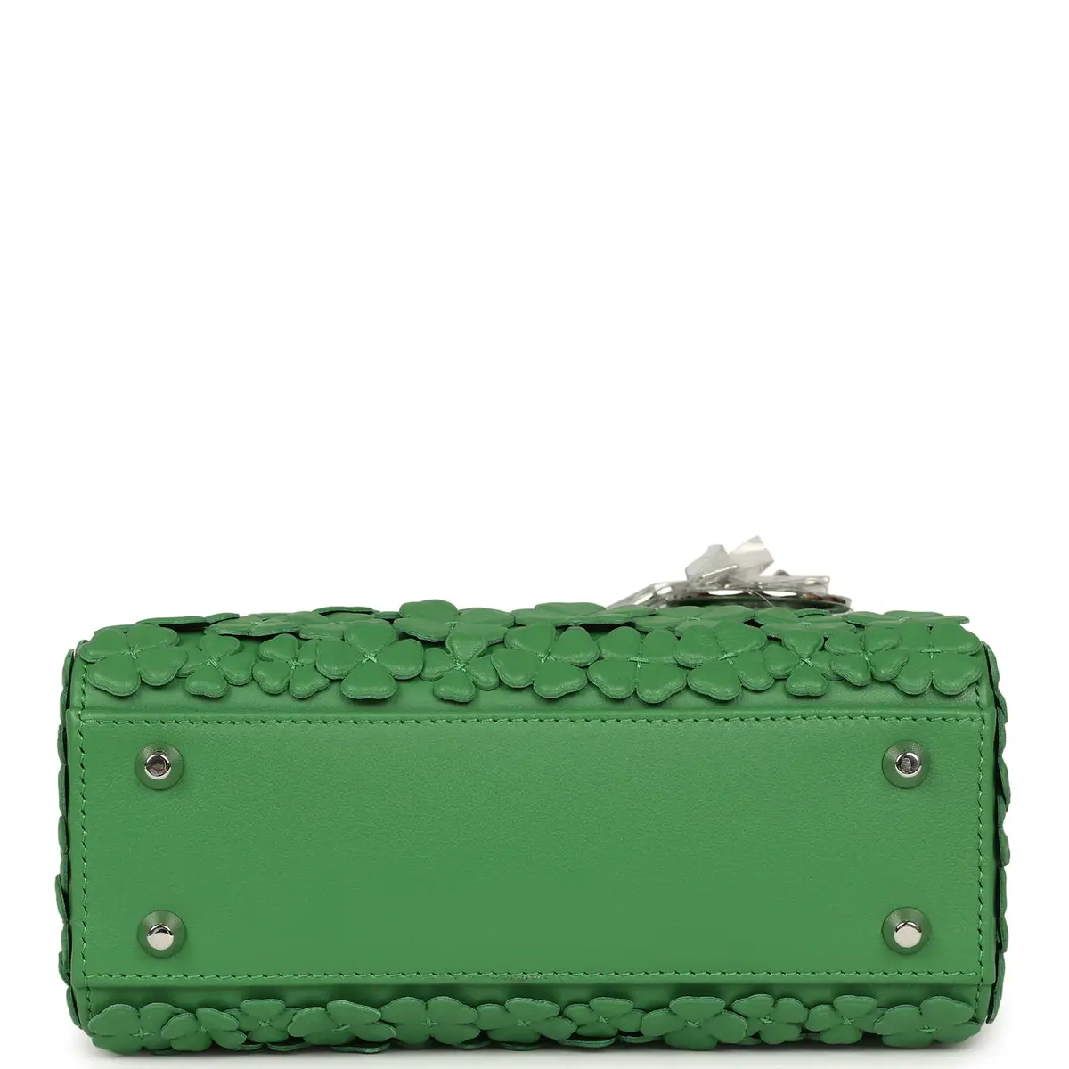 Dior Christian Dior Mini Lady Dior Bag "Clover" Shamrock Lucky Green Lambskin Silver Hardware | Thumbnail 6 Dior Christian Dior Mini Lady Dior Bag "Clover" Shamrock Lucky Green Lambskin Silver Hardware | Thumbnail 6
