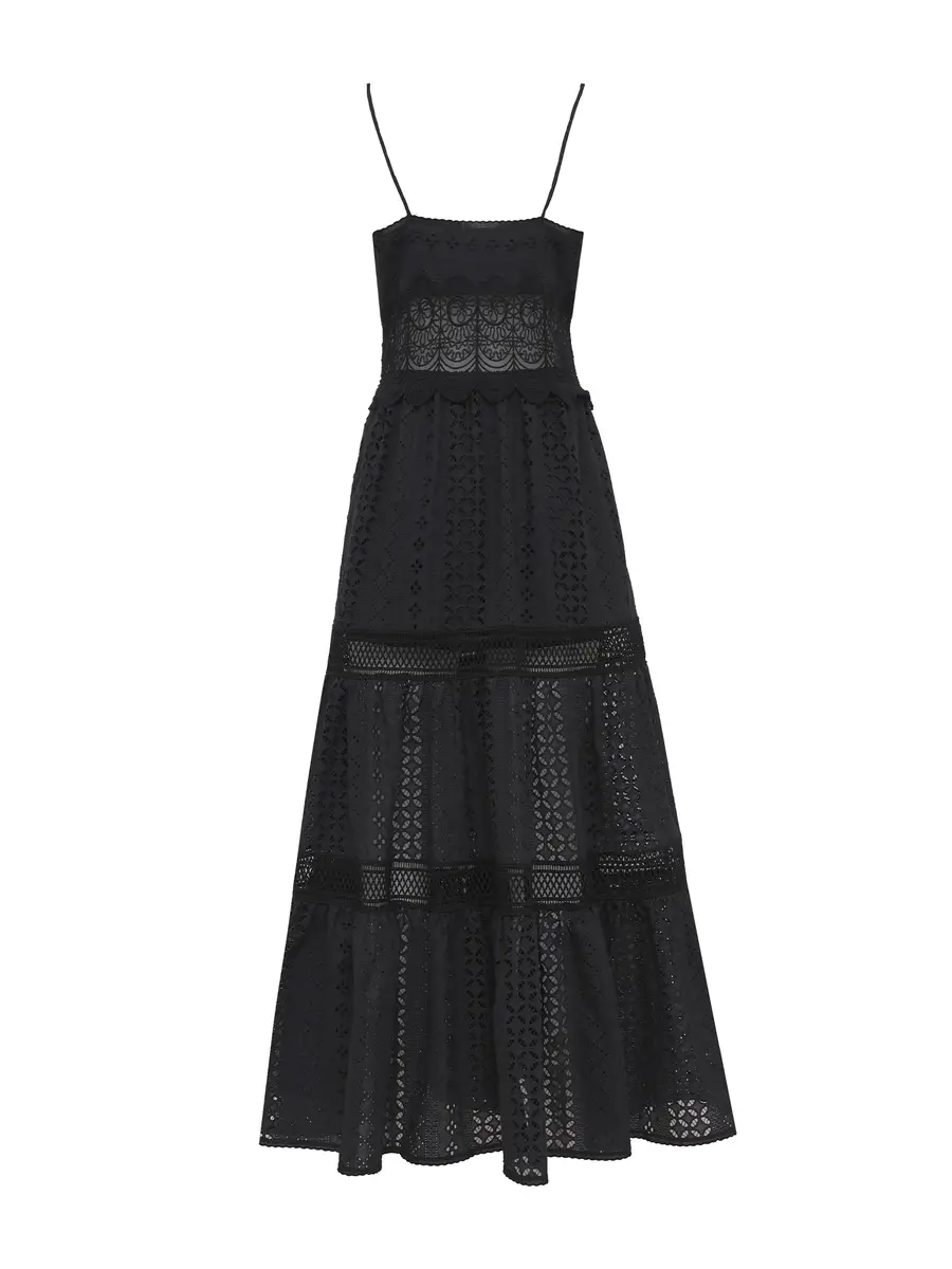 Loretta Caponi Demi Macrame Intarsia Midi Dress | Thumbnail 2 Loretta Caponi Demi Macrame Intarsia Midi Dress | Thumbnail 2