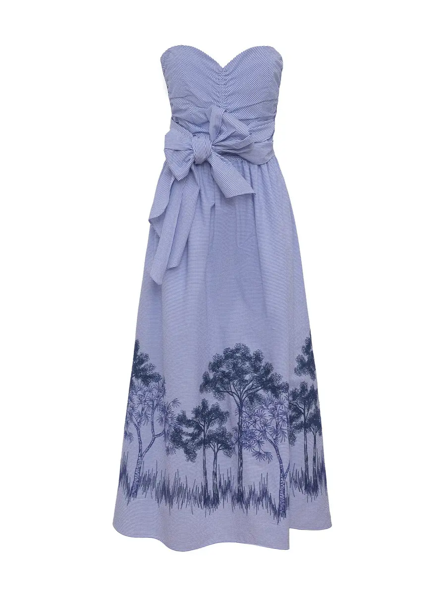 Loretta Caponi Desidera Strapless Cotton Midi Dress | Image 1 Loretta Caponi Desidera Strapless Cotton Midi Dress | Image 1