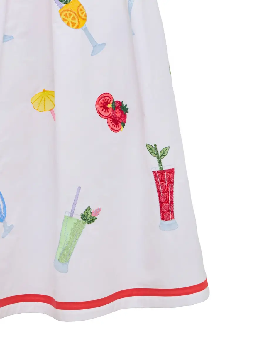 Loretta Caponi Giardino Embroidered Poplin Shirtdress | Thumbnail 3