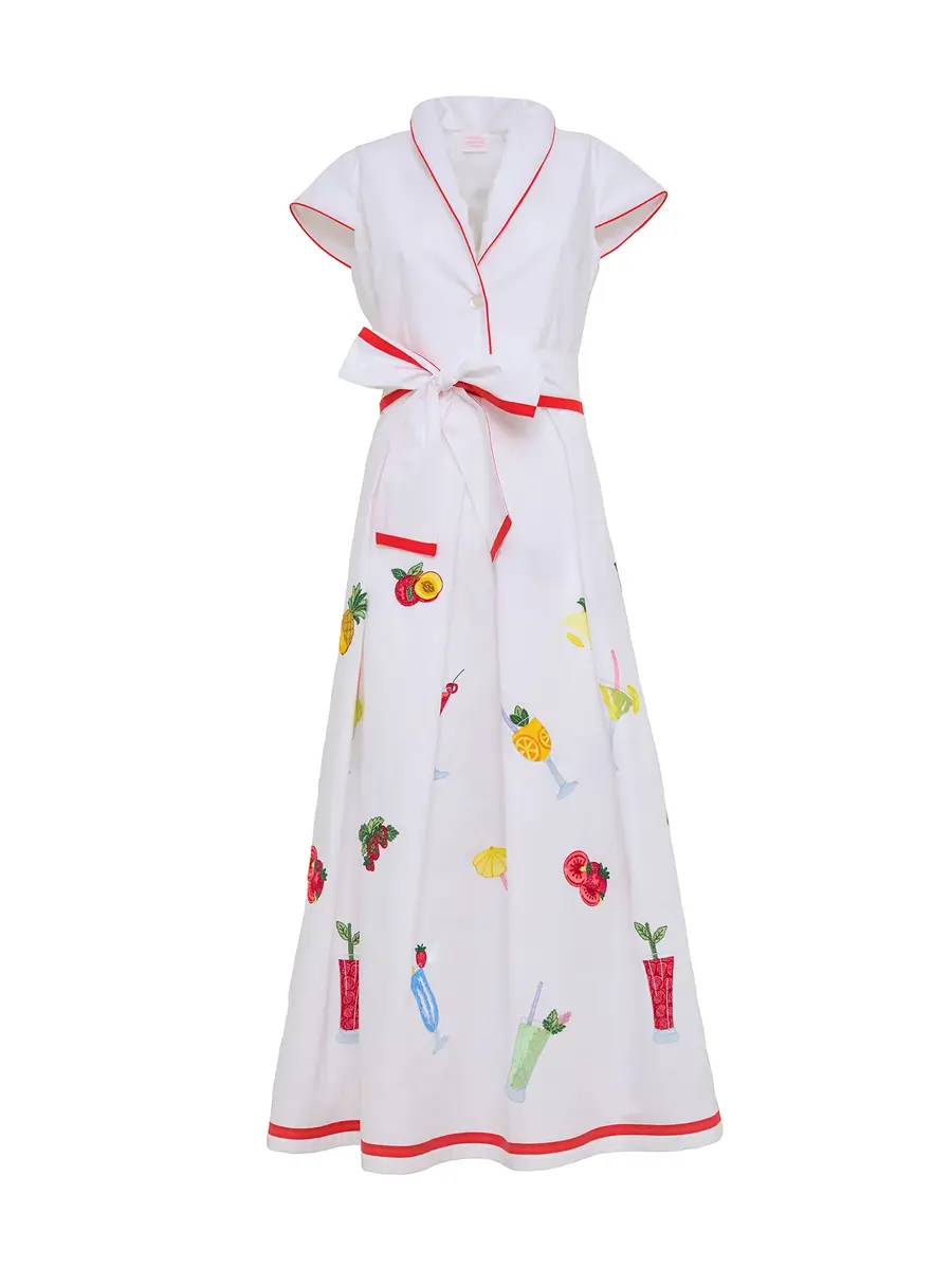 Loretta Caponi Giardino Embroidered Poplin Shirtdress | Image 1 Loretta Caponi Giardino Embroidered Poplin Shirtdress | Image 1