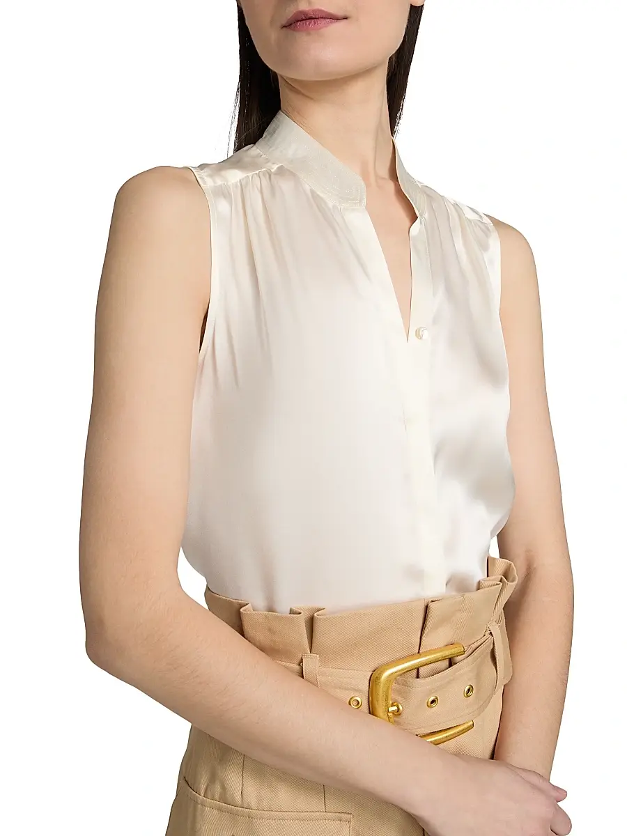L'Agence Women's Phoebe Silk Sleeveless Blouse | Thumbnail 6 L'Agence Women's Phoebe Silk Sleeveless Blouse | Thumbnail 6