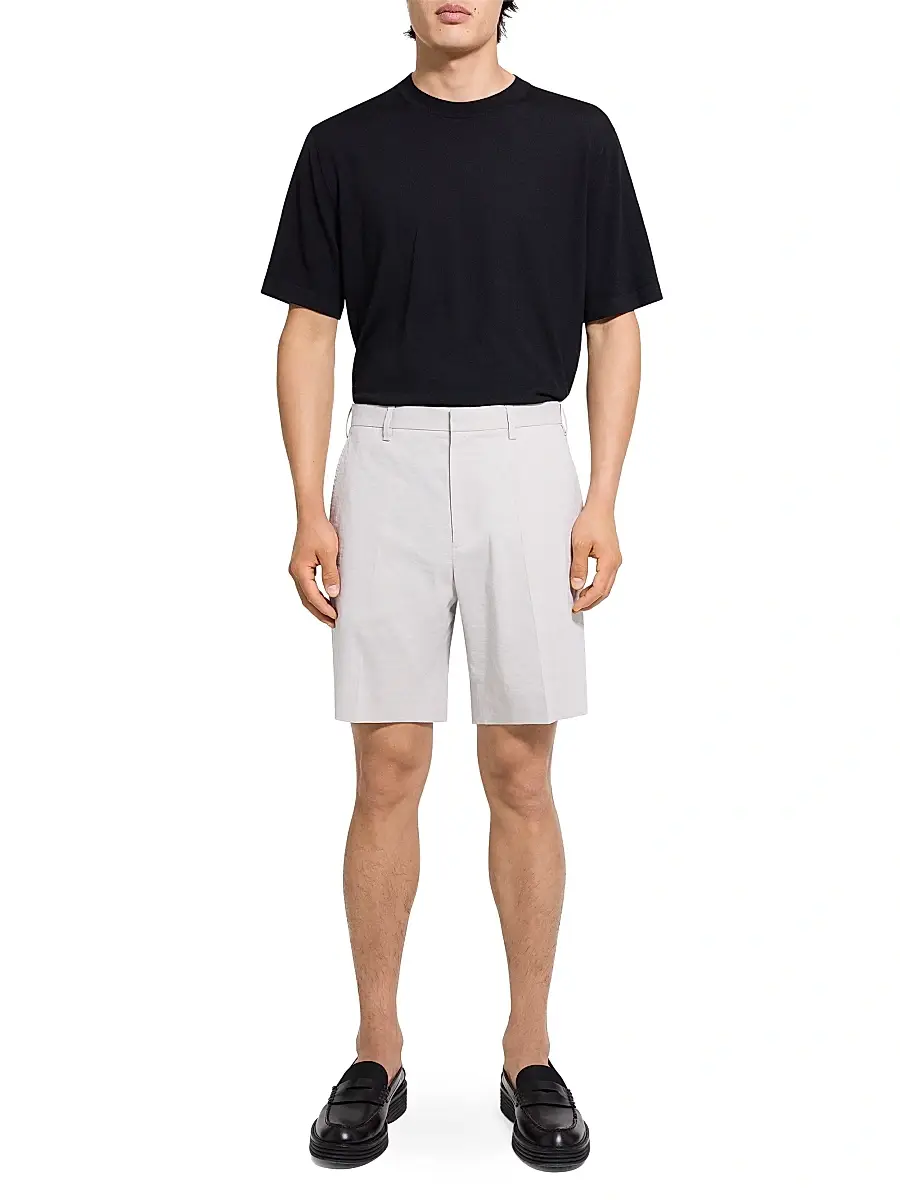 Theory Men's Solid Linen-Blend Shorts | Thumbnail 2