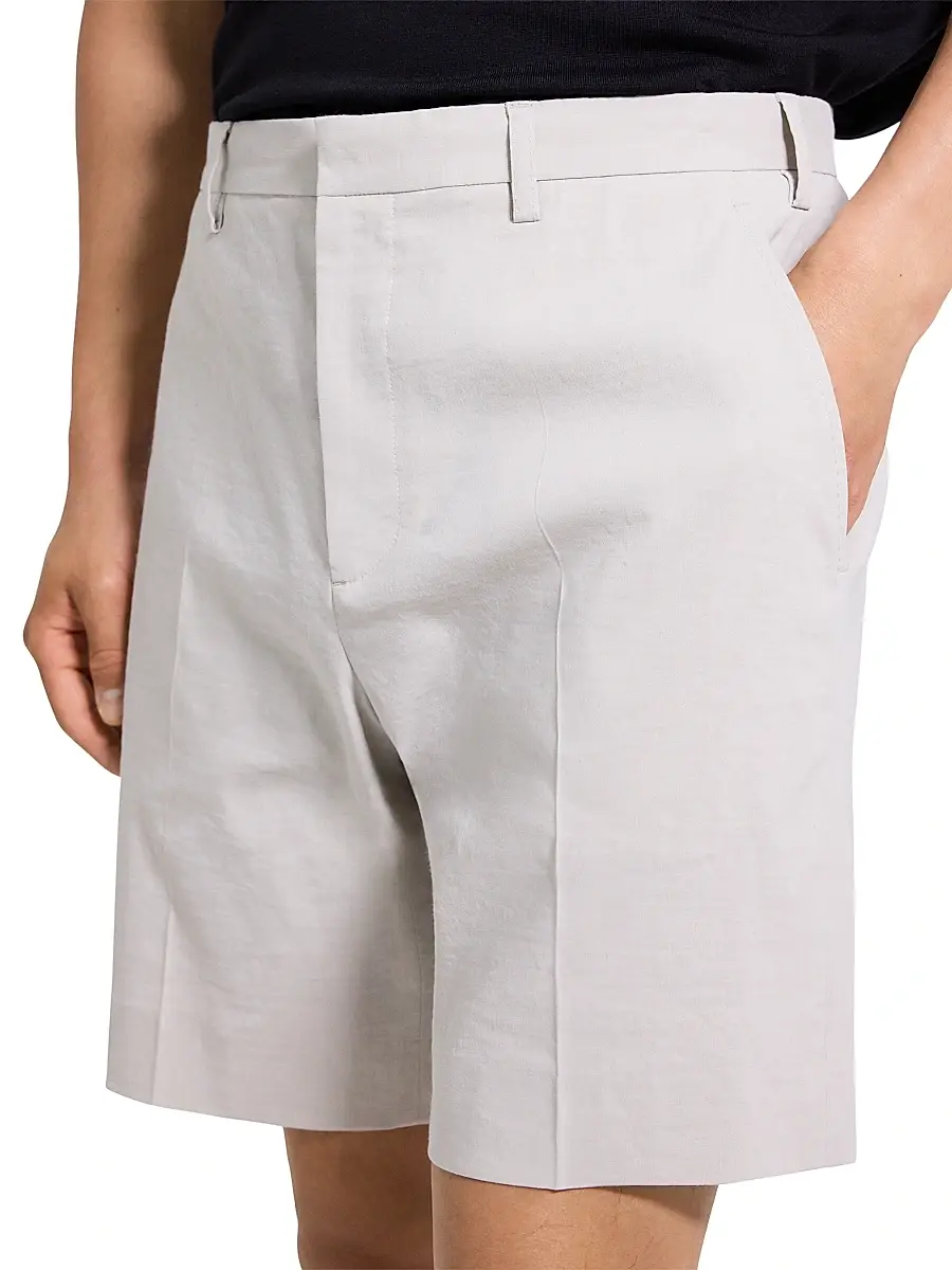 Theory Men's Solid Linen-Blend Shorts | Thumbnail 6