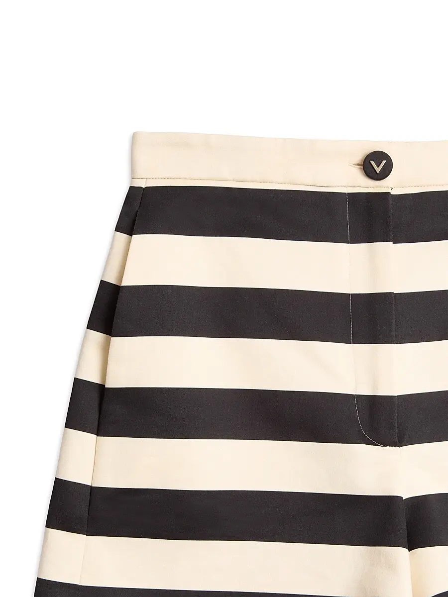 Valentino Women's Cotton Satin Shorts with Maxi Barré Stripe | Thumbnail 6
