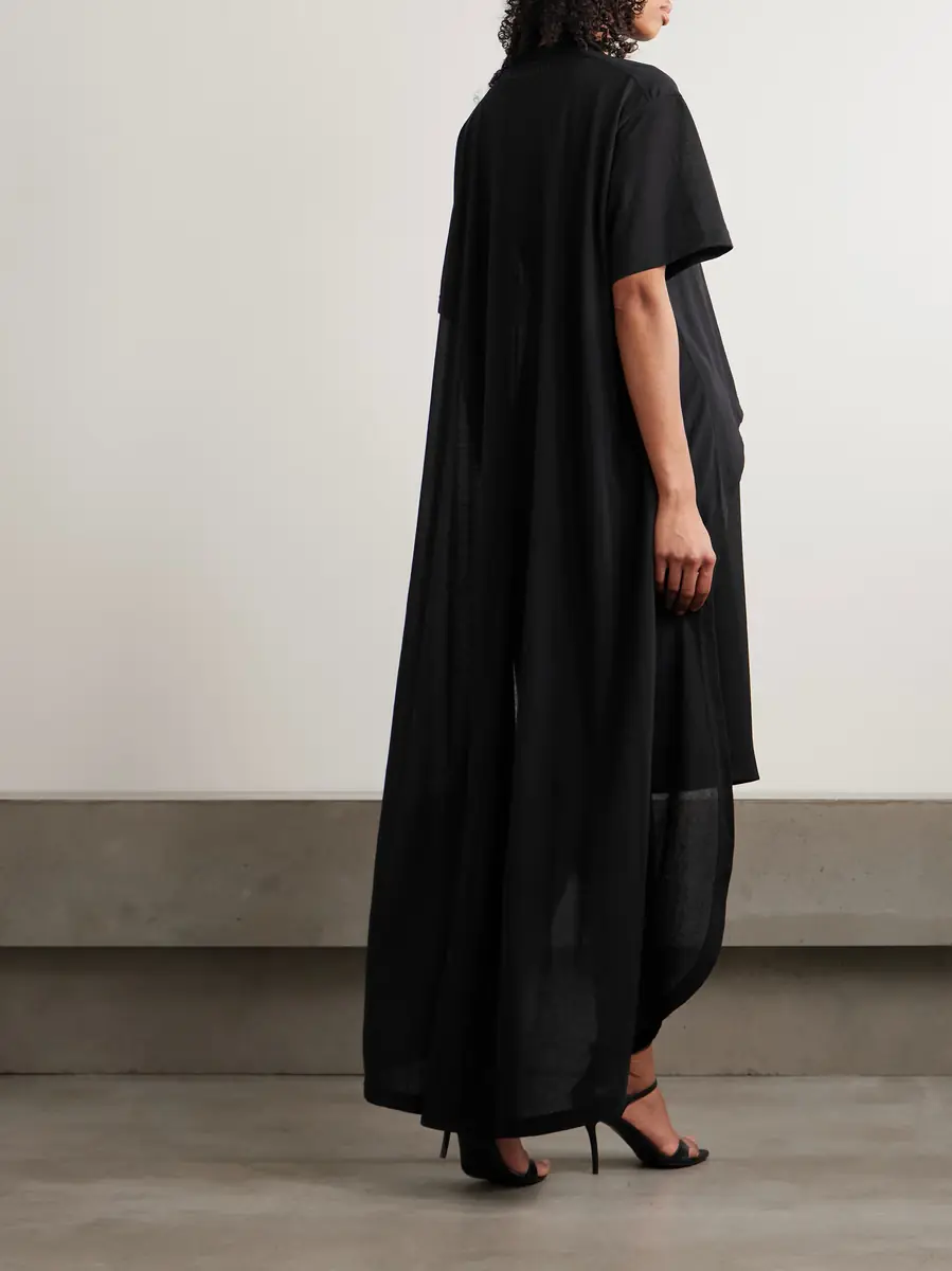 Balenciaga Asymmetric cotton-blend jersey T-shirt | Thumbnail 3