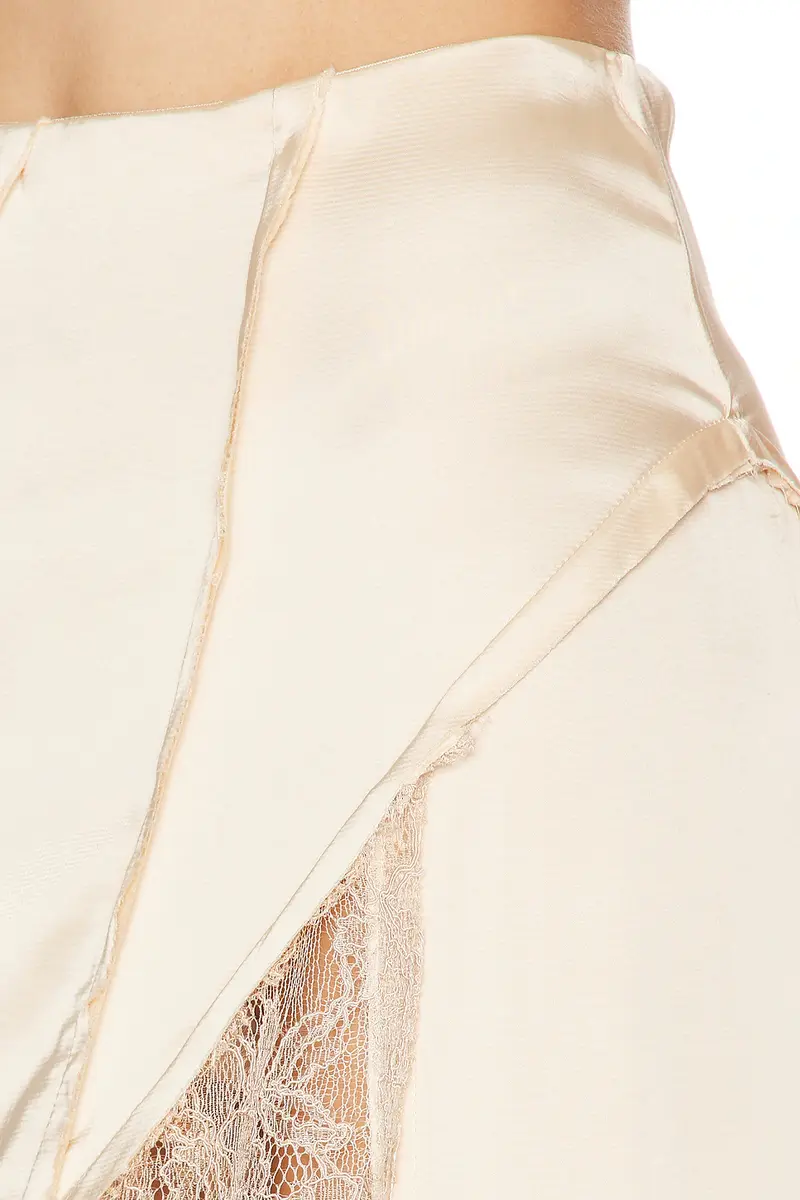 BLUMARINE Satin And Lace Skirt | Thumbnail 5 BLUMARINE Satin And Lace Skirt | Thumbnail 5