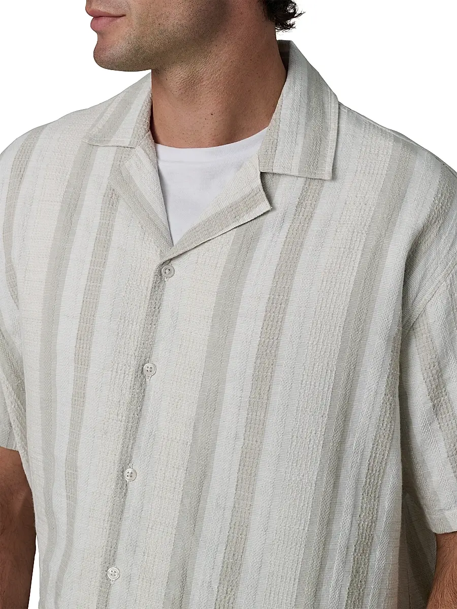 Joe's Jeans Men's Cabana Dobby Striped Cotton-Linen Shirt | Thumbnail 6 Joe's Jeans Men's Cabana Dobby Striped Cotton-Linen Shirt | Thumbnail 6
