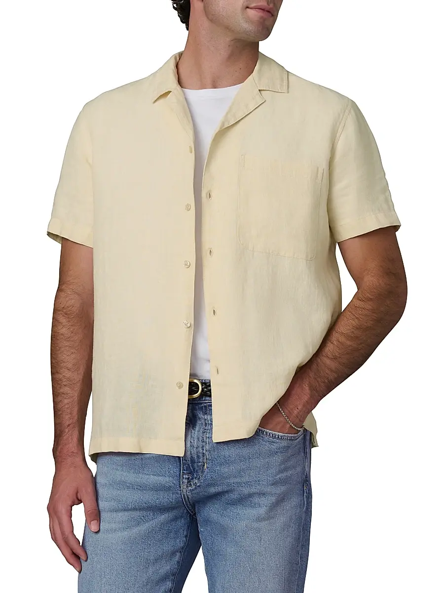 Joe's Jeans Men's Camp Collar Linen Shirt | Thumbnail 3 Joe's Jeans Men's Camp Collar Linen Shirt | Thumbnail 3