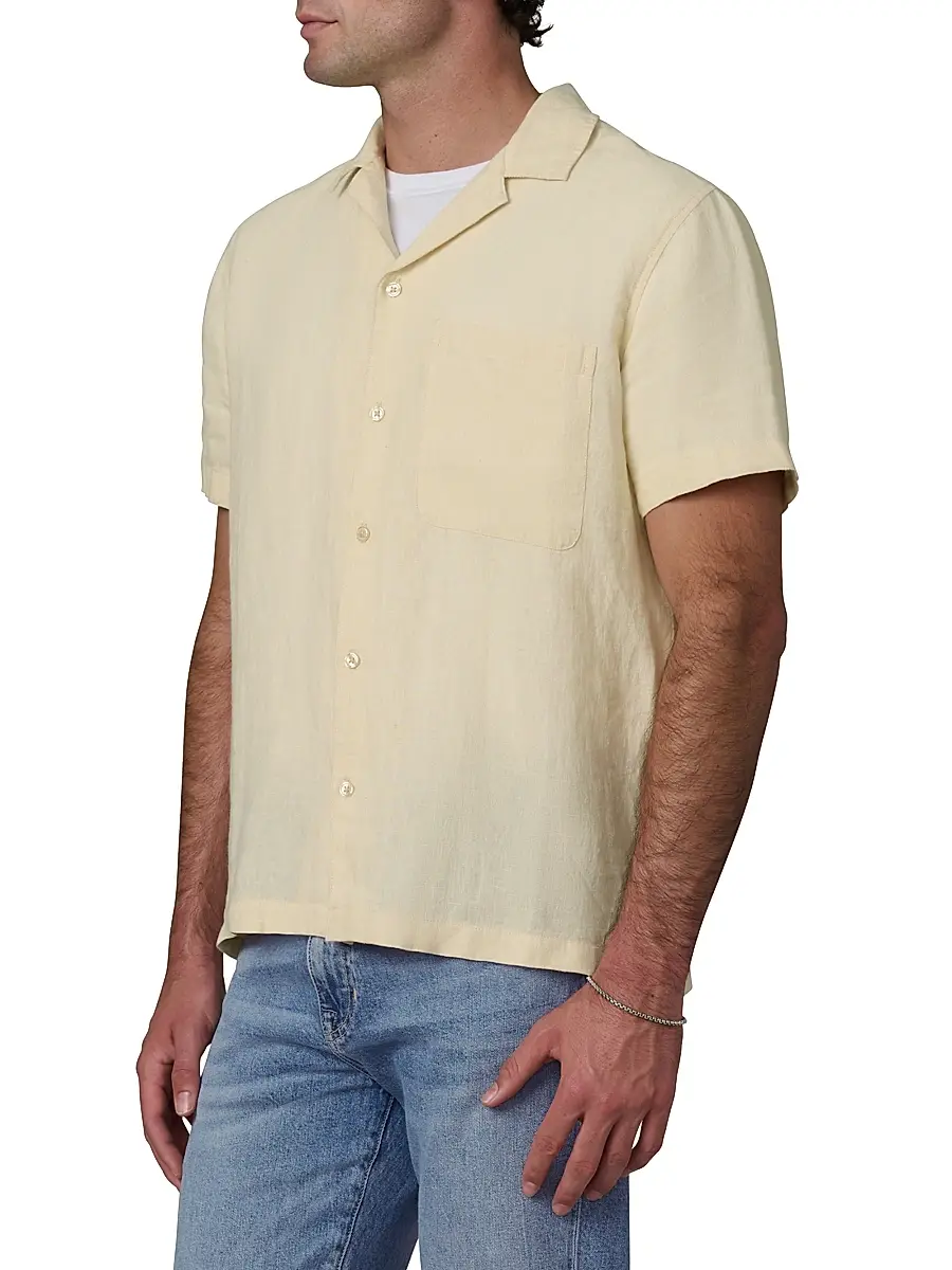 Joe's Jeans Men's Camp Collar Linen Shirt | Thumbnail 4 Joe's Jeans Men's Camp Collar Linen Shirt | Thumbnail 4