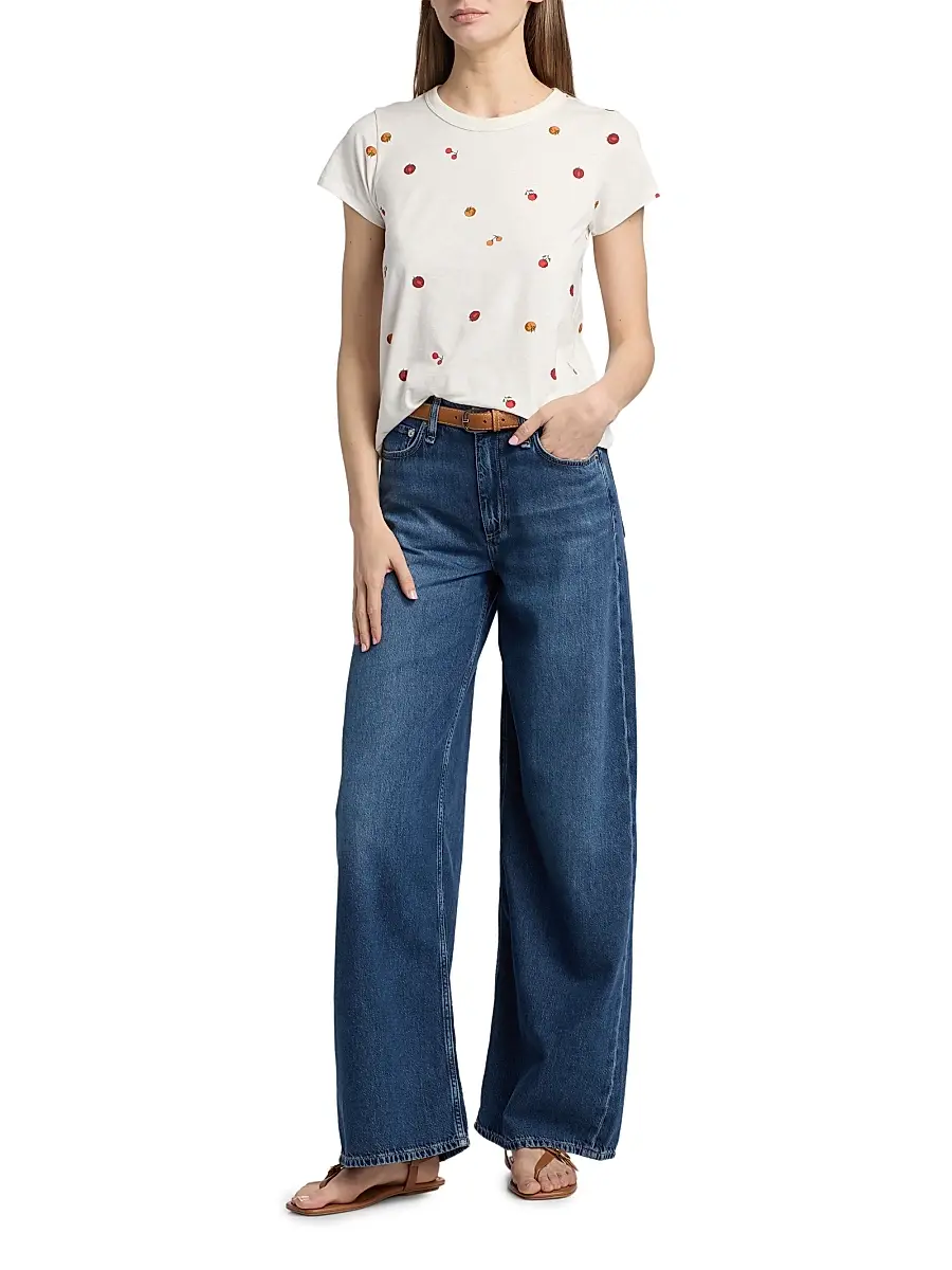 rag & bone Women's Baby Tomato Pima Cotton Jersey T-Shirt | Thumbnail 2 rag & bone Women's Baby Tomato Pima Cotton Jersey T-Shirt | Thumbnail 2