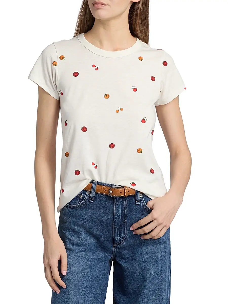 rag & bone Women's Baby Tomato Pima Cotton Jersey T-Shirt | Thumbnail 3 rag & bone Women's Baby Tomato Pima Cotton Jersey T-Shirt | Thumbnail 3