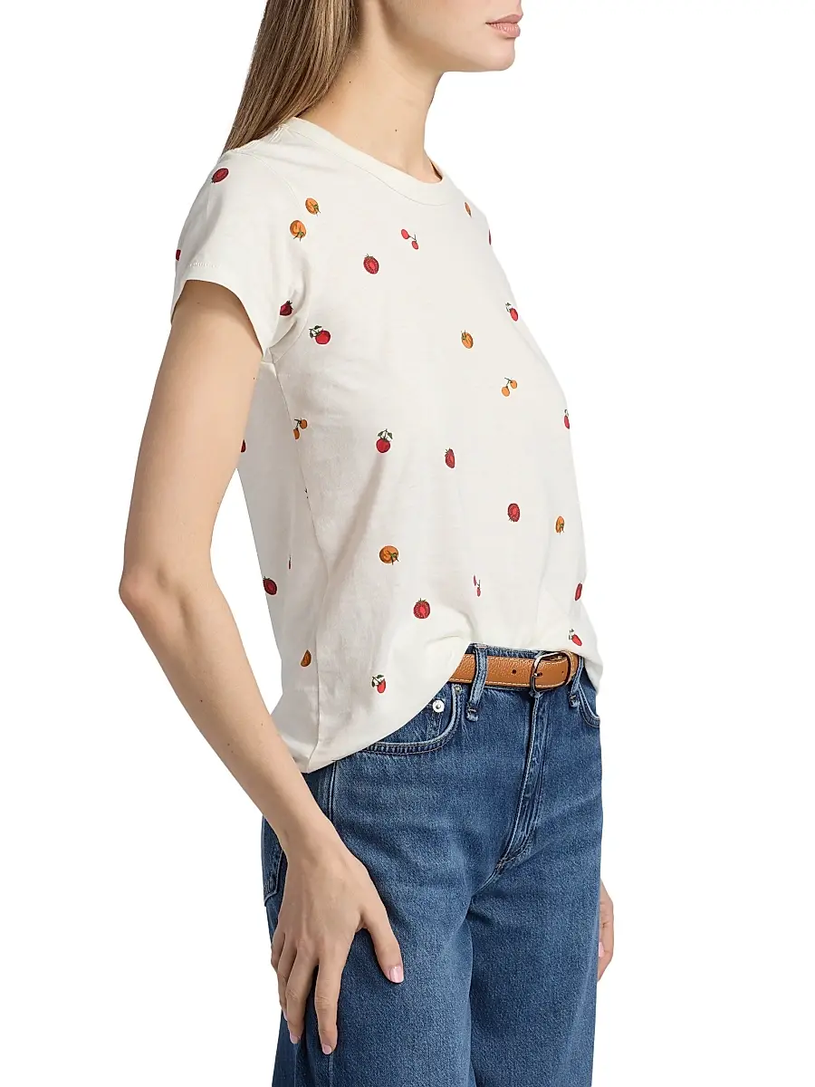 rag & bone Women's Baby Tomato Pima Cotton Jersey T-Shirt | Thumbnail 4 rag & bone Women's Baby Tomato Pima Cotton Jersey T-Shirt | Thumbnail 4
