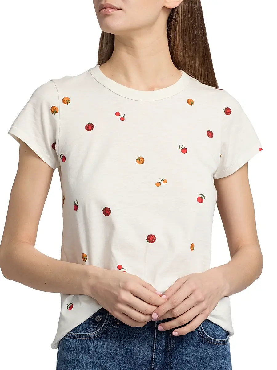 rag & bone Women's Baby Tomato Pima Cotton Jersey T-Shirt | Thumbnail 6 rag & bone Women's Baby Tomato Pima Cotton Jersey T-Shirt | Thumbnail 6