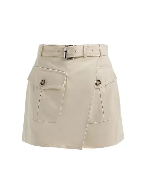 Women's Bruni Wrap-Front Cotton Drill Shorts