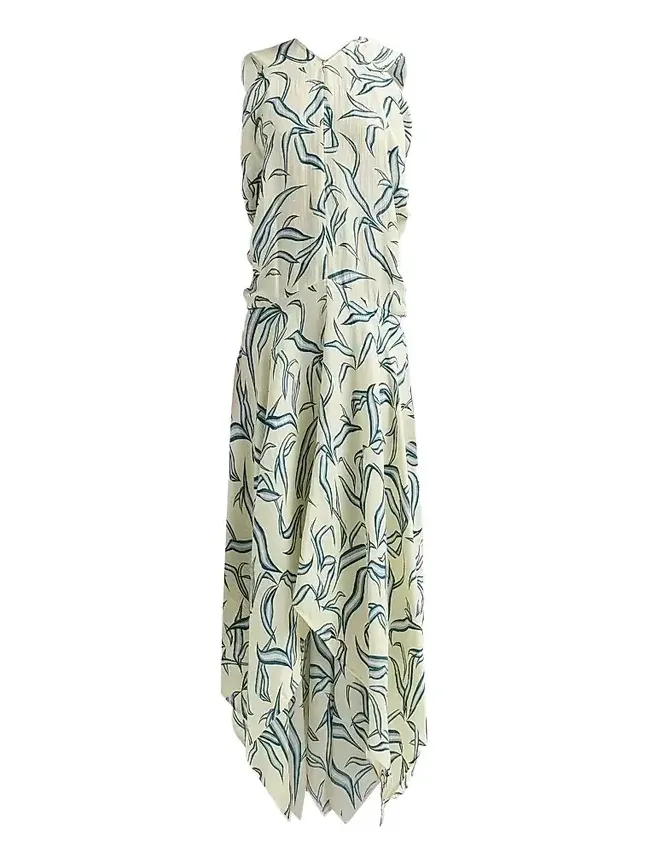 Women's Sybella Printed Silk-Linen Dress Women's Sybella Printed Silk-Linen Dress