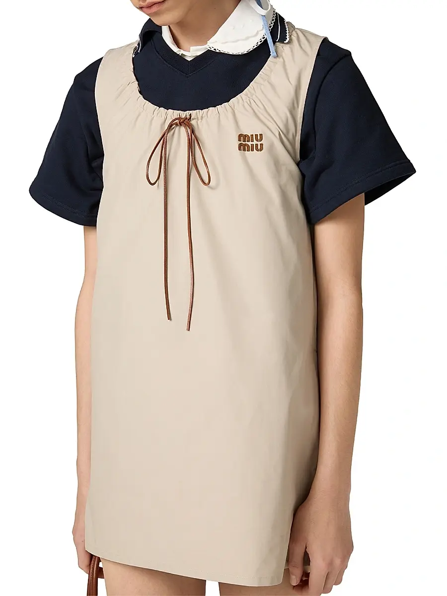 Miu Miu Women's Panama Cotton Dress | Thumbnail 3