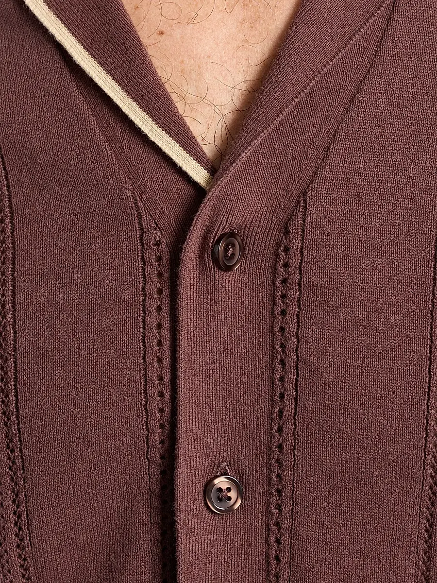 Robert Graham Men's Delmar Geometric Cotton Button-Front Sweater | Thumbnail 7 Robert Graham Men's Delmar Geometric Cotton Button-Front Sweater | Thumbnail 7