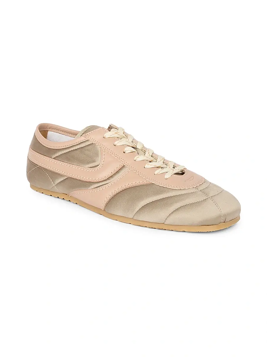 Dries Van Noten Women's Quilted Satin Low-Top Sneakers | Thumbnail 2 Dries Van Noten Women's Quilted Satin Low-Top Sneakers | Thumbnail 2