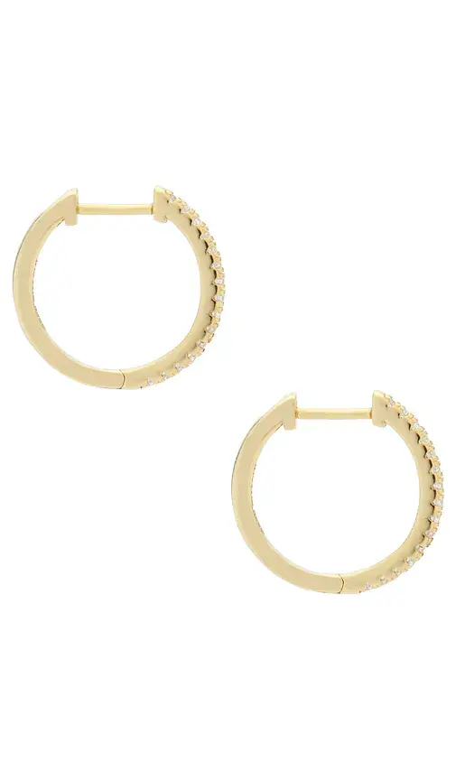 Shashi Daily Diamond Hoop Earrings | Thumbnail 2 Shashi Daily Diamond Hoop Earrings | Thumbnail 2