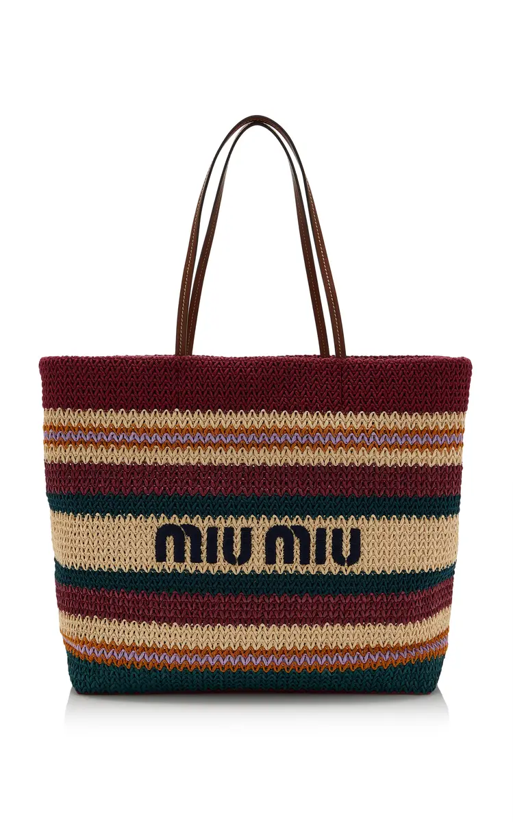 Miu Miu Raffia-Effect Woven Tote Bag | Thumbnail 7 Miu Miu Raffia-Effect Woven Tote Bag | Thumbnail 7